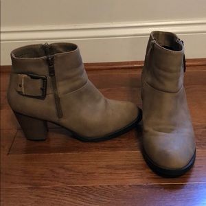 Tan Fleece Lined Buckle Booties